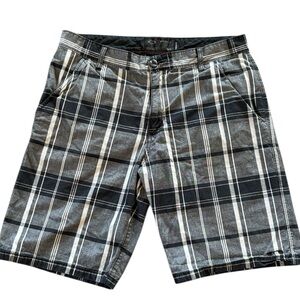 Oakley Black Plaid Flat Front Regular Fit Golf Shorts‎ Size 36